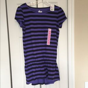 Purple and Black Striped Dress